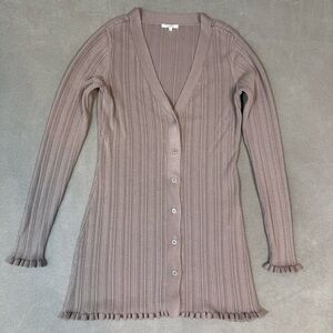 Tularosa Taupe Ribbed Cardigan